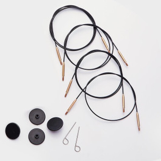 KnitPro Wire / Kabel för Ändstickor 20 cm (blir 40 cm inkl. stickor) S